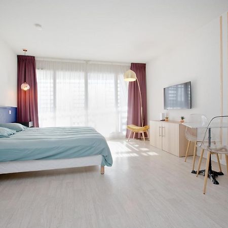 Grand Studio Avec Climatisation, Balcon Proche Gare Centre Ville Lourdes Luaran gambar